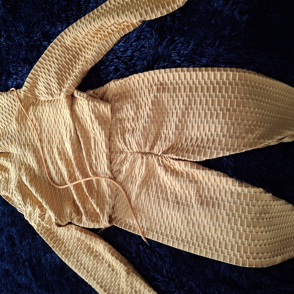 Textured Yellow Jumpsuit